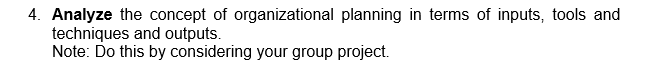 4. Analyze the concept of organizational planning