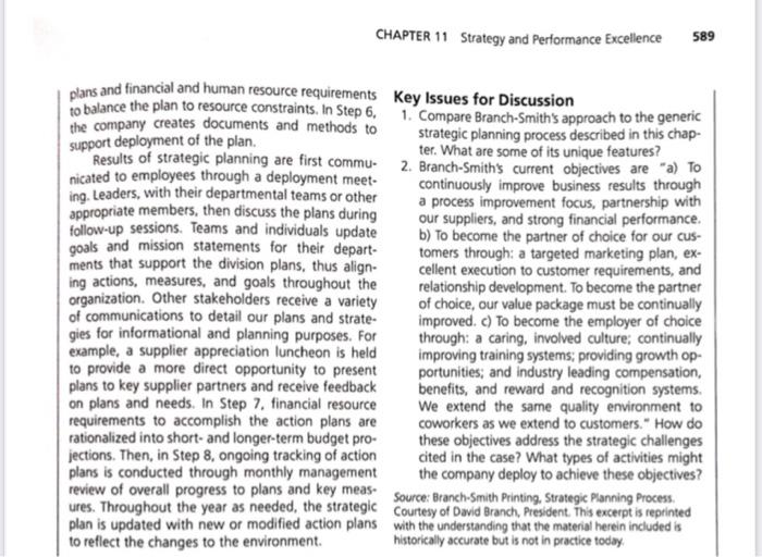 CHAPTER 11 Strategy and Performance Excellence