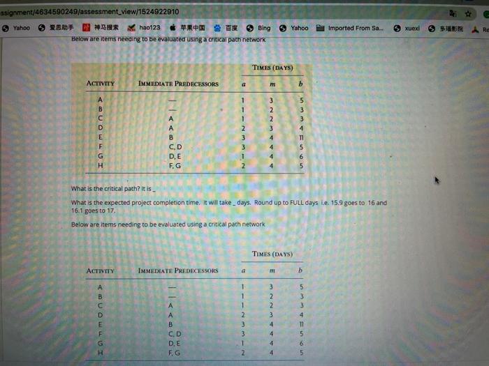Yahoo * B * hao123 Bing Below are Items needing