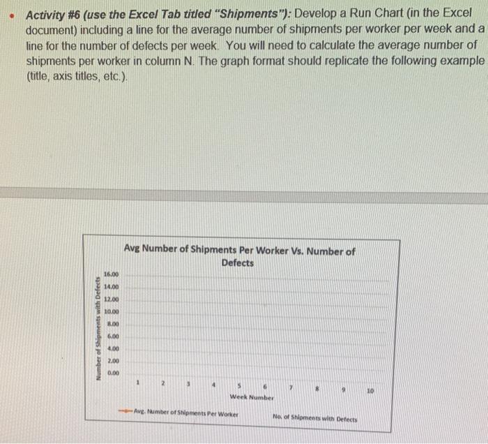 - Activity #6 (use the Excel Tab titled