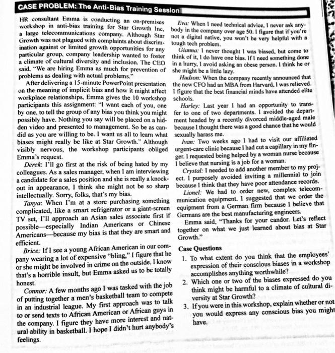 AP CASE PROBLEM: The Anti-Bias Training Session