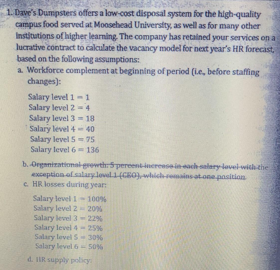 please answer it in the boxes. 1. Dave's