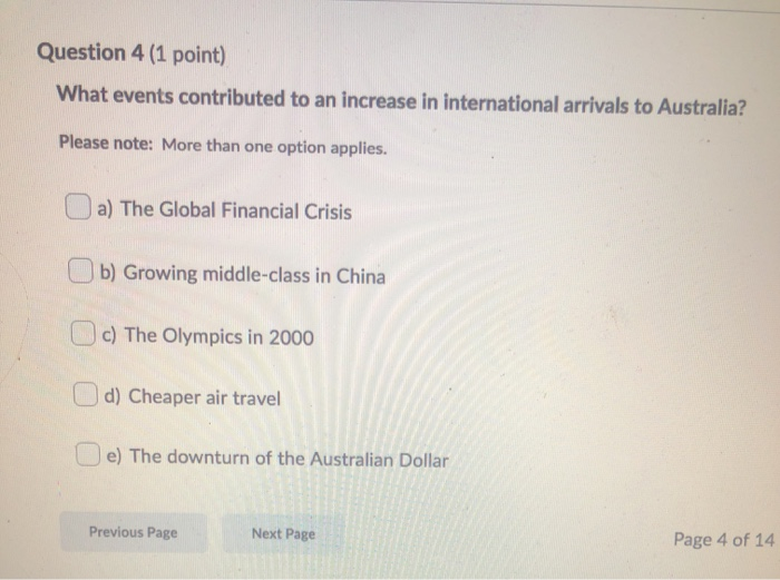 Question 4 (1 point) What events contributed to