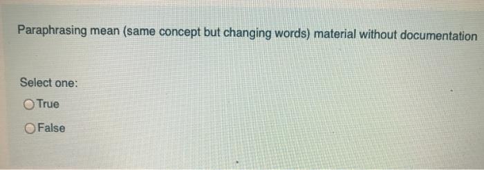 Paraphrasing mean (same concept but changing