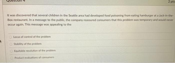 2 pts It was discovered that several children in