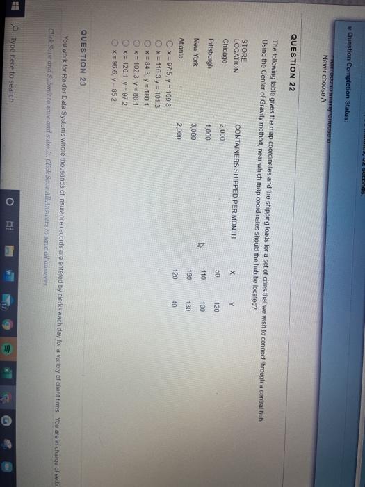 J Conds Question Completion Status: Never choose