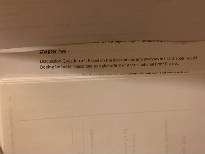 r uuctrvry Chapter Two - Discussion Question #1: