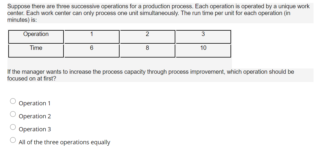 Suppose there are three successive operations for