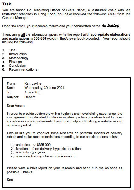 How can do this report Task You are Anson Ho,