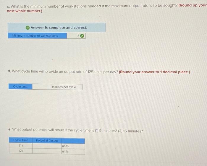 need B,D, and E please An assembly line with 17