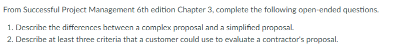 From Successful Project Management 6th edition