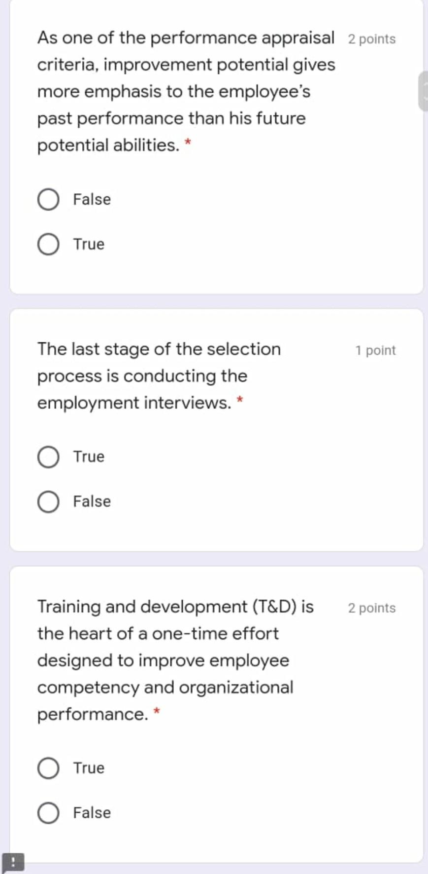 As one of the performance appraisal 2 points