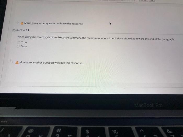 Moving to another question will save this