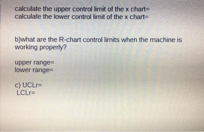 Refer to the table Factors for Computing Control