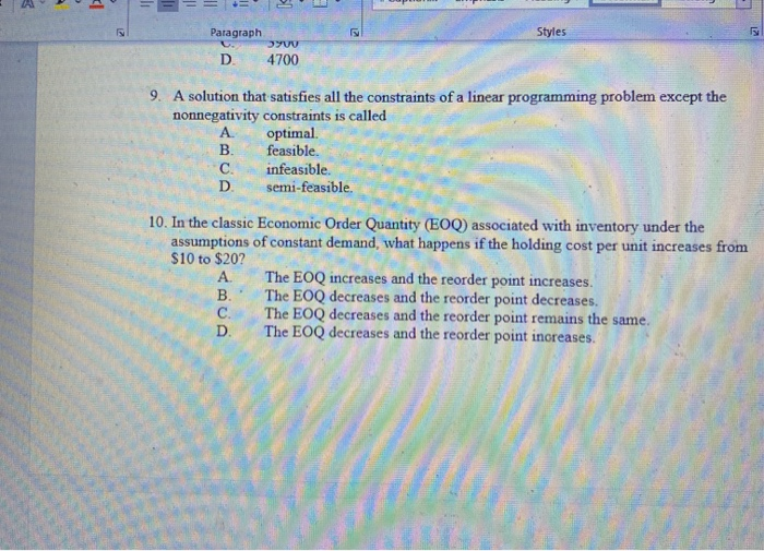 1 Paragraph DY D 4700 9. A solution that