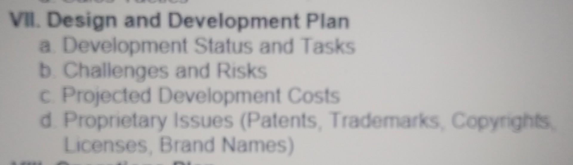 In a Business plan, What we should write for