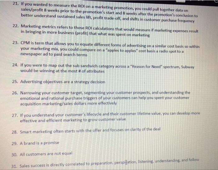 Most are true. identify the 10 statements that