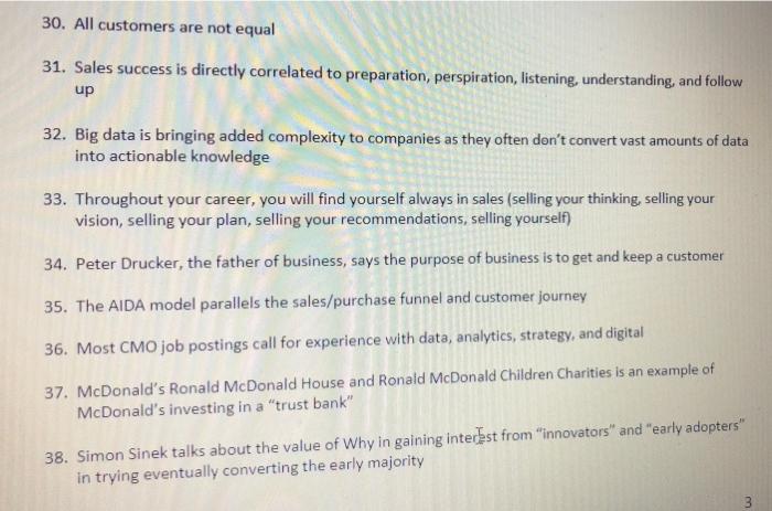 Most are true. identify the 10 statements that