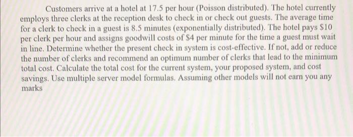please use the multiple server model formulas.