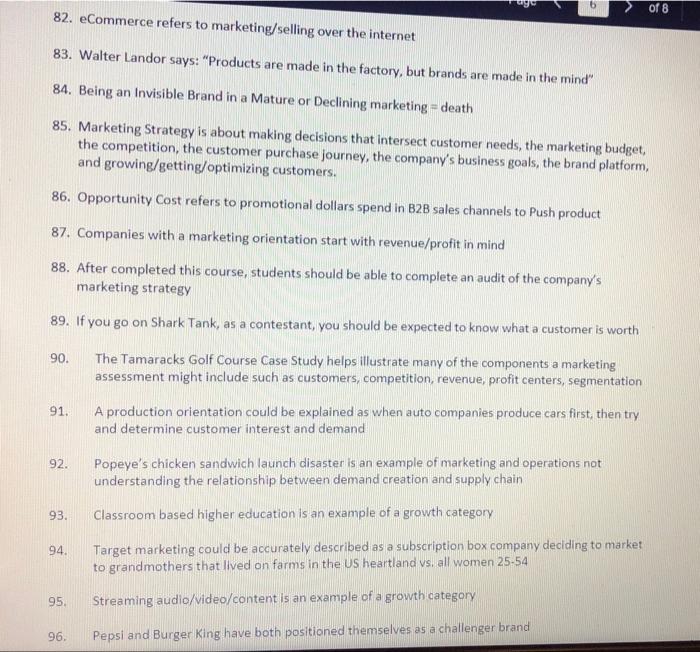 Most are true. identify the 10 statements that