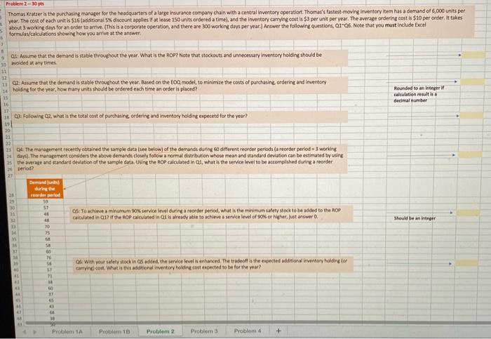 Problem 2-30 Thomas Kratzer is the purchasing