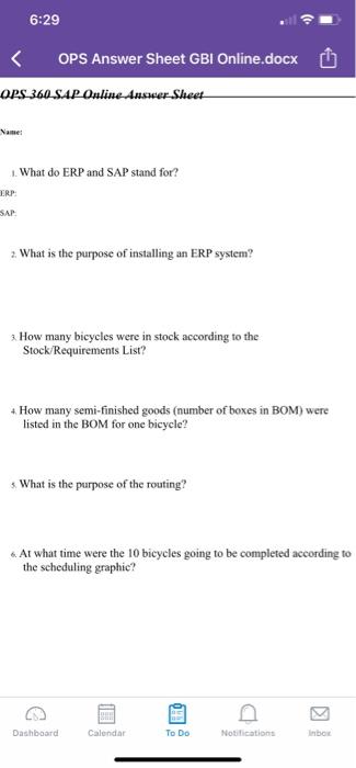 please answer ques 2- 6 for me, thanks! 6:29 OPS