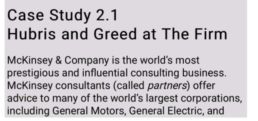 Case Study 2.1 Hubris and Greed at The Firm