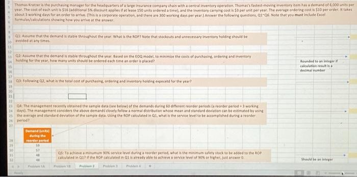 Thomaszer the purchasing manager for the