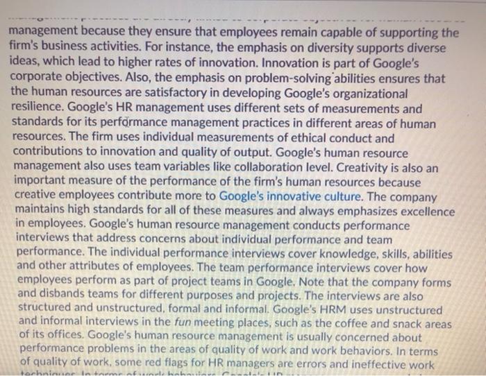 question of human resource management Employee