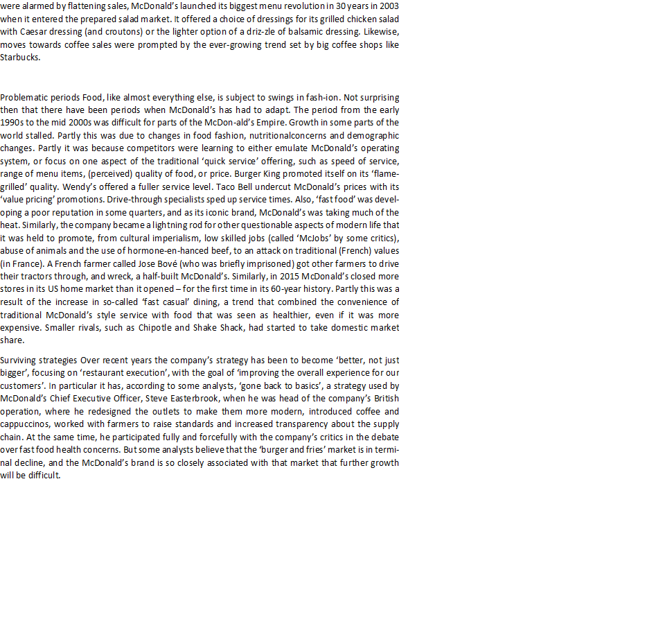 Read the McDonalds case study Slack et al. (2019;