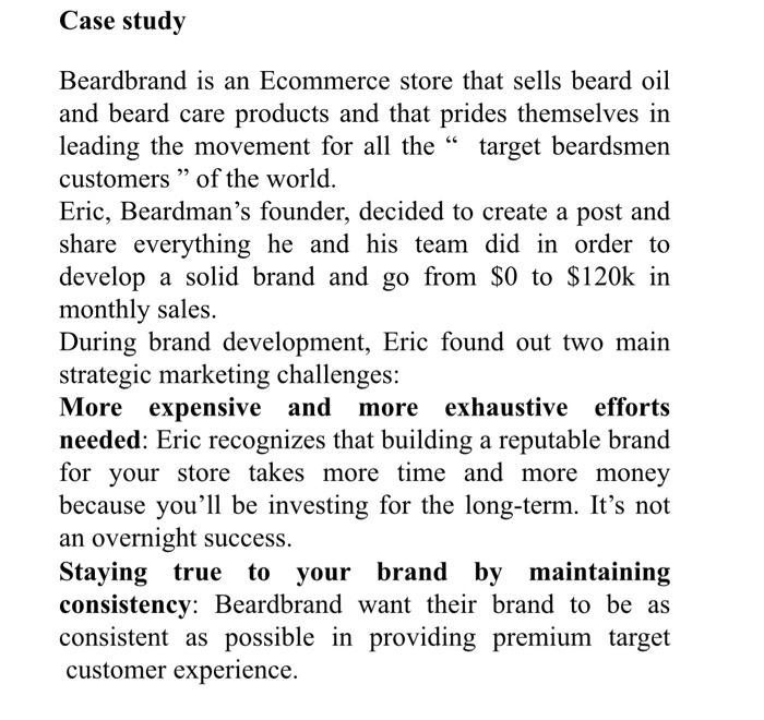 Case study Beardbrand is an Ecommerce store that