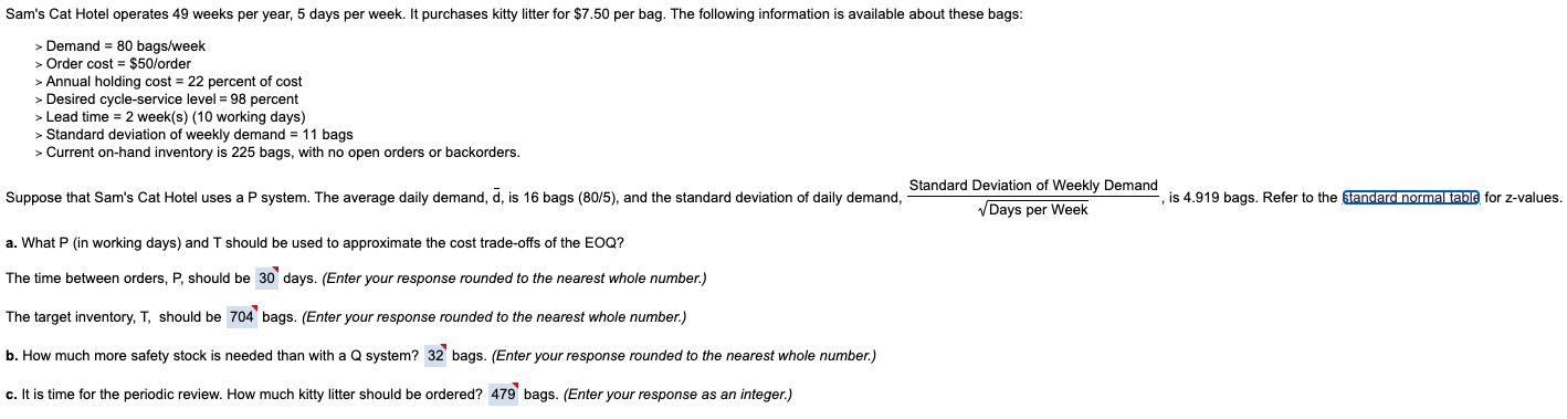 Please solve and show your work Sam's Cat Hotel