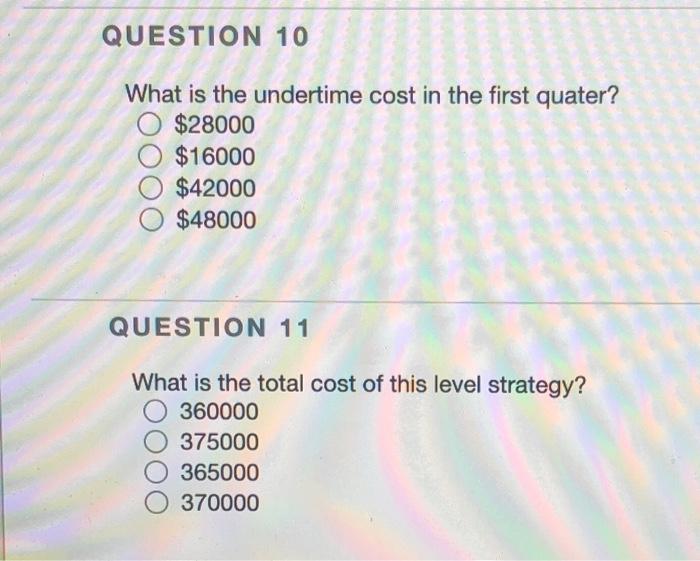 QUESTION 5 Find a workforce plan using the level