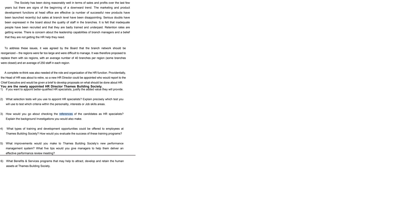 THE HR FUNCTION AT THAMES BUILDING SOCIETY The