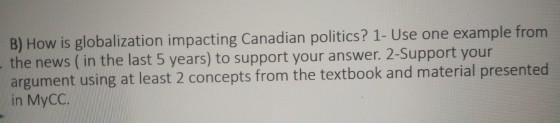 B) How is globalization impacting Canadian