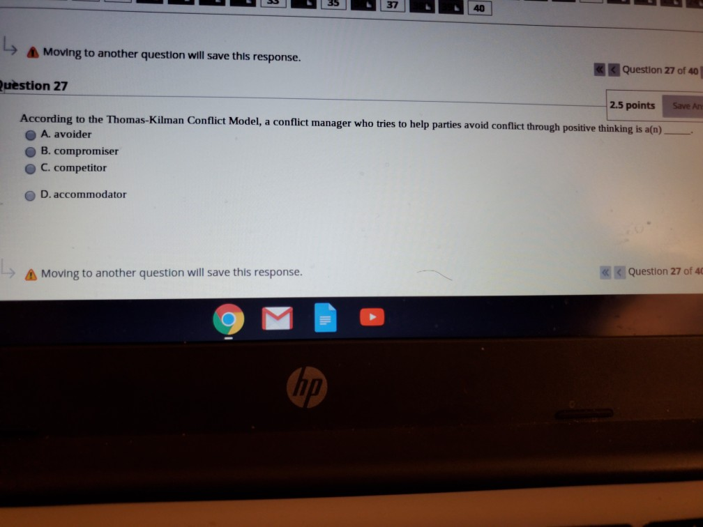 35 37 Moving to another question will save this