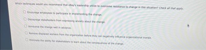 Read the following case about eBay and PayPal.