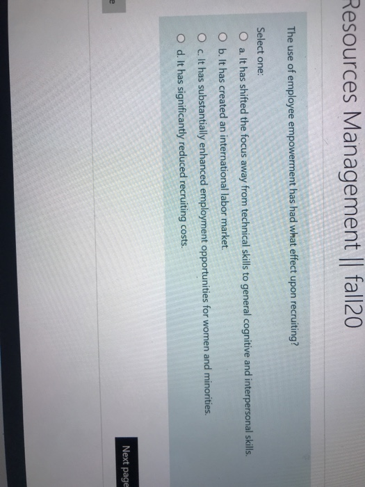 Resources Management || fall20 The use of