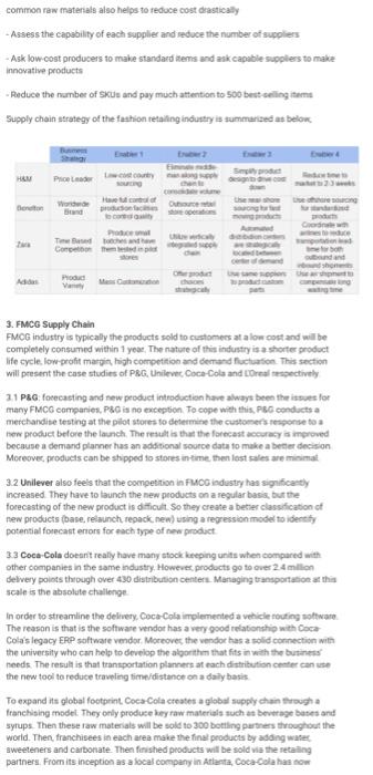 COURSE: SUPPLY CHAIN MANAGEMENT ATTACHED CASE