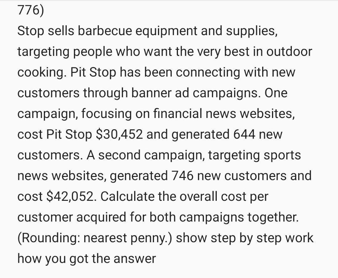 I need the answer as soon as possible 776) Stop