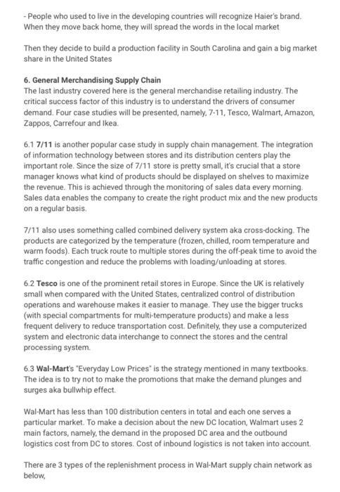 COURSE: SUPPLY CHAIN MANAGEMENT ATTACHED CASE