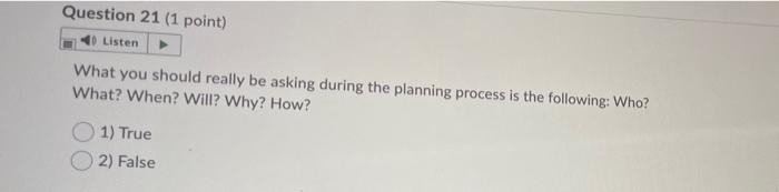 Question 2 (1 point) Listen External factors in