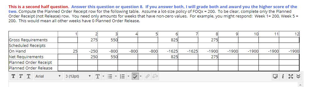 This is a second half question. Answer this