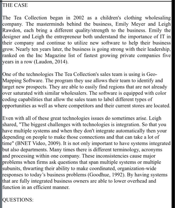 Question for Management information subject. The