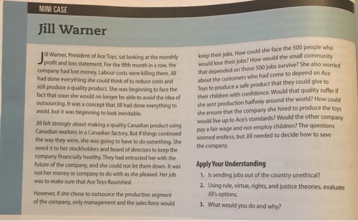 MINI CASE Jill Warner ill Warner, President of