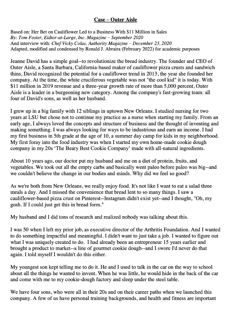 3) Creativity and the Business Idea Jeanne David