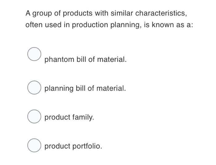 A group of products with similar characteristics,