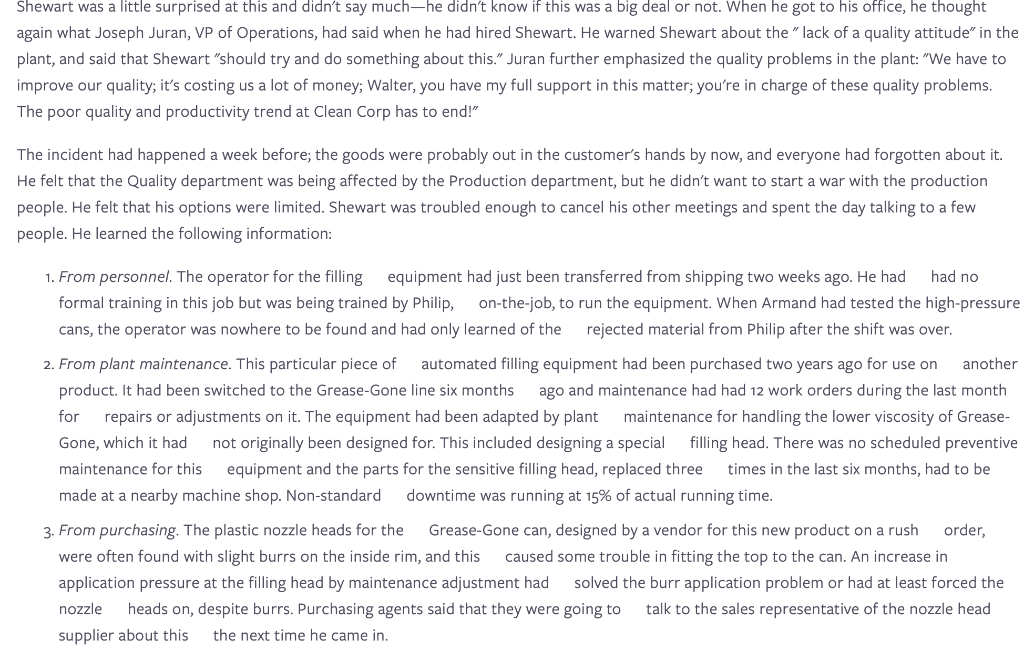 Walter Shewart, Director, Quality Assurance