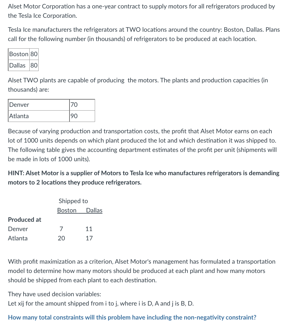 Alset Motor Corporation has a one-year contract
