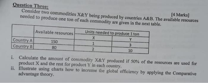 Question Three: [4 Marks] Consider two